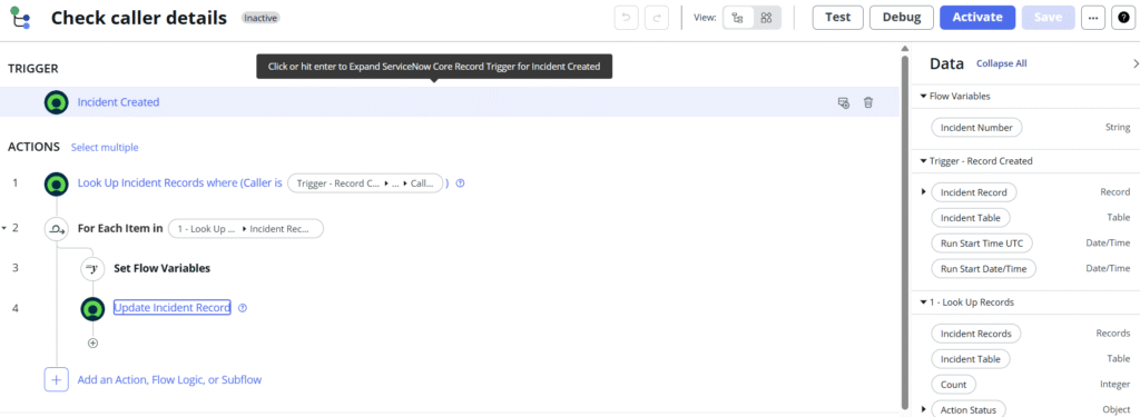 Populate Caller Incident History in Description on New Incident Creation